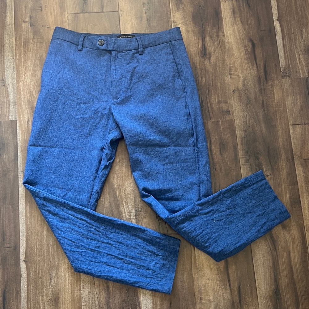 Banana Republic linen navy tailored fit pants 30 x 32